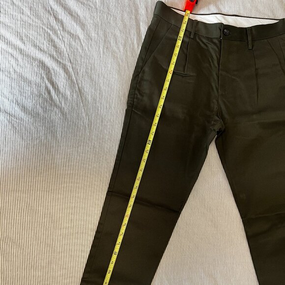 Zara Man Pleated Deep Green Trouser - Size 30 Men - Picture 6 of 9